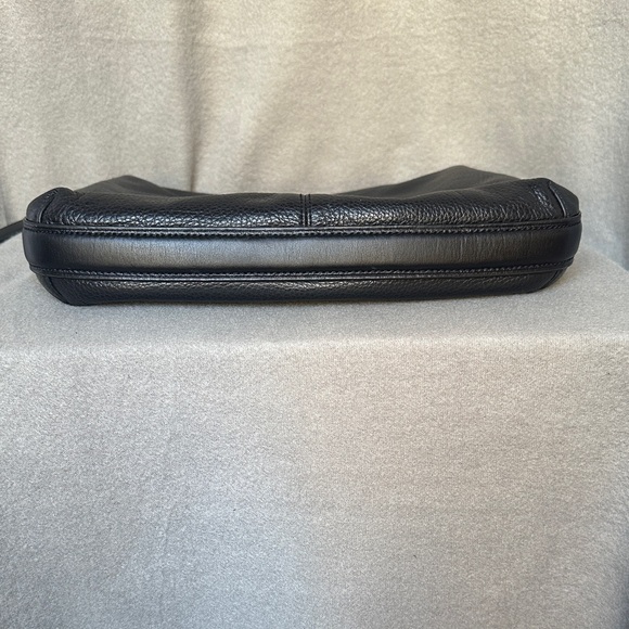 Coach Mae Black Pebbled Leather Large Crossbody File Bag - Picture 4 of 15